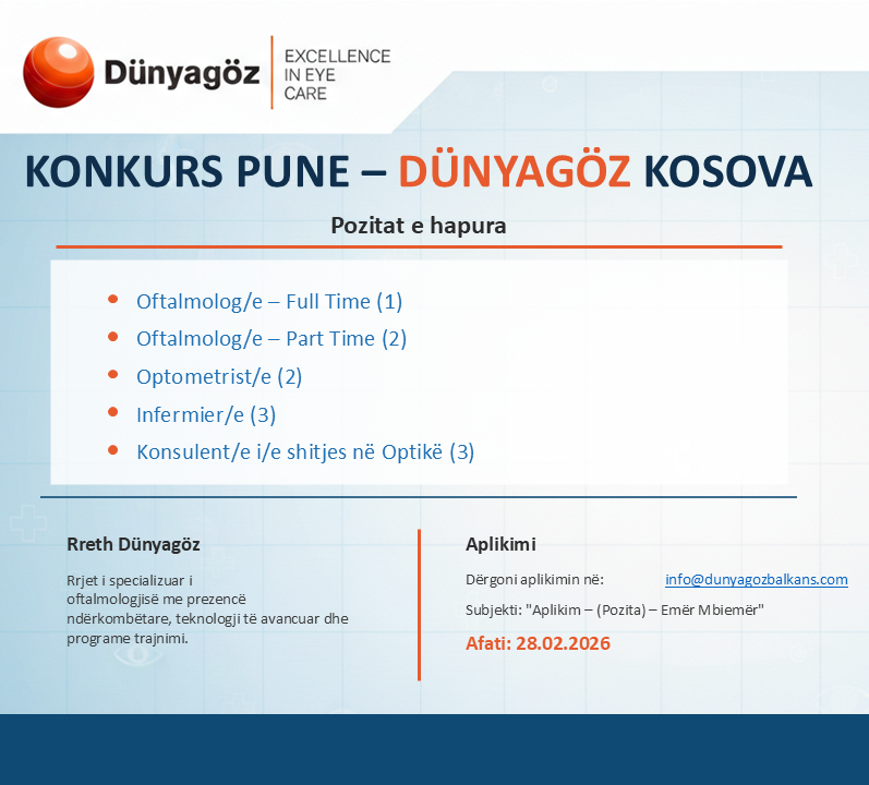 Konkurs pune – Dünyagöz Kosova